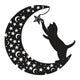 Cat Moon Star Embroidery Design, Instant Download