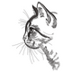 Cat Outline Profile Embroidery Design, Instant Download