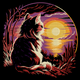 Cat Watching Sunset Embroidery Design, Instant Download