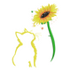 Cat and Sunflower Embroidery Design, Instant Download