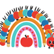 Caterpillar Rainbow Back to School Embroidery Design, Instant Download