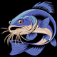 Catfish Embroidery Design, Instant Download
