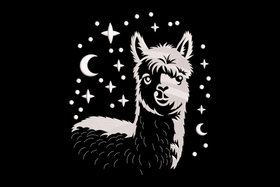 Celestial Alpaca Embroidery Design, Machine Embroidery Pattern, Instant Download