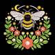 Celestial Bumble Bee Embroidery Design, Machine Embroidery Pattern, Instant Download
