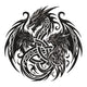 Celtic Dragon Knot Embroidery Design, Instant Download