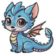 Charming Baby Dragon Embroidery Design, Machine Embroidery Pattern, Instant Download