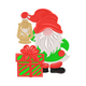 Charming Christmas gnome embroidery design, Instant Download