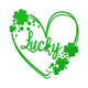 Charming Lucky Shamrock Heart Embroidery Design, Instant Download