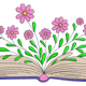 Charming Open Book Embroidery Design, Instant Download