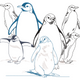 Charming Penguin Family Embroidery Design, Instant Download