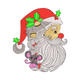 Charming Santa Claus Embroidery Design, Christmas Santa Pattern, Instant Download