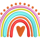 Cheerful Heart Rainbow Embroidery Design, Valentine Machine Embroidery Pattern, Instant Download