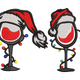 Cheers with Santa Hats Wine Glass Embroidery Design, Instant Download