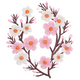 Cherry Blossom Heart Embroidery Design, Instant Download