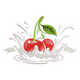 Cherry Splash Embroidery Design, Instant Download