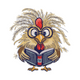 Chicken Reading Book Embroidery Design, Instant Download