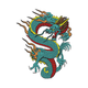 Chinese Dragon Embroidery Design, Traditional East Asian Dragon, Instant Download