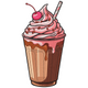 Chocolate Milkshake with Cherry Embroidery Design, Instant Download