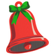 Christmas Bell Embroidery Design, Classic Red Bell with Green Bow Pattern, Instant Download