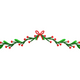 Christmas Berry Garland Bow Embroidery Design V2, Instant Download
