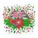 Christmas Bird Wreath Embroidery Design, Instant Download