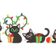 Christmas Black Cats Embroidery Design, Instant Download