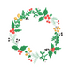 Christmas Botanical Wreath Embroidery Design, Instant Download