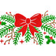 Christmas Bow Greenery Embroidery Design, Instant Download