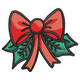 Christmas Bow with Holly Leaves Embroidery Design, Instant Download