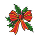 Christmas Bow with Holly Leaves Embroidery Design, Festive Holiday Bow Pattern, Instant Download