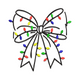 Christmas Bow with Lights Embroidery Design, Instant Download