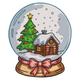 Christmas Cabin Snow Globe Embroidery Design, Holiday Snow Scene Pattern, Instant Download