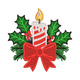 Christmas Candle Embroidery Design, Instant Download