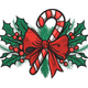 Christmas Candy Cane Bow Embroidery Design, Holly Spray Machine Embroidery Pattern, Instant Download