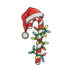 Christmas Candy Cane with Santa Hat Embroidery Design, Machine Embroidery Pattern, Instant Download