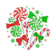 Christmas Candy Swirl Embroidery Design, Instant Download