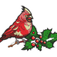 Christmas Cardinal Embroidery Design V2, Instant Download