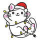 Christmas Cat Embroidery Design, Instant Download