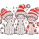 Christmas Cat Trio Embroidery Design, Instant Download