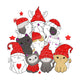 Christmas Cats Embroidery Design, Instant Download