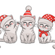 Christmas Cats Embroidery Design, Christmas Pattern, Instant Download