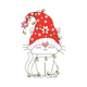 Christmas Cat with Lights Embroidery Design, Holiday Cat Pattern, Instant Download