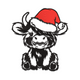 Christmas Cow Embroidery Design, Christmas Pattern, Instant Download