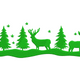 Christmas Deer Forest Border Embroidery Design, Instant Download