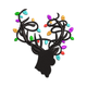 Christmas Deer Head with String Lights Embroidery Design, Instant Download
