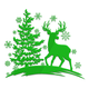 Christmas Deer and Tree Silhouette Embroidery Design, Instant Download