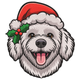 Christmas Dog Face Embroidery Design, Holiday Pet Machine Embroidery Pattern, Instant Download
