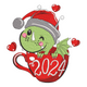 Christmas Dragon Embroidery Design V2, Instant Download