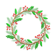 Christmas Floral Wreath Embroidery Design, Holiday Botanical Machine Embroidery, Instant Download