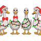 Christmas Geese with Lights Embroidery Design, Holiday Goose Pattern, Instant Download